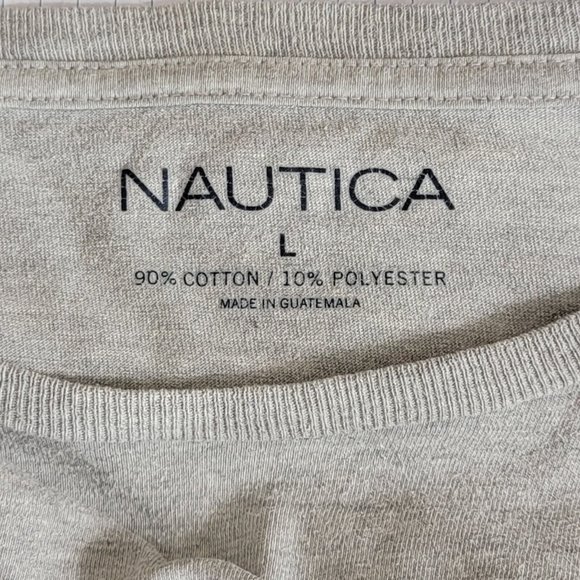 Nautica T-Shirt Mens Large Gray Short Sleeve Crewneck - Picture 9 of 11